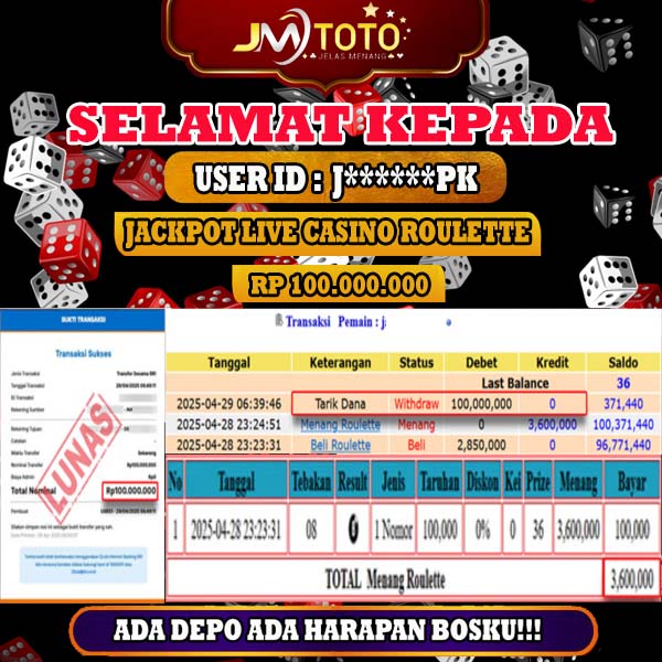 BUKTI JACKPOT roulette