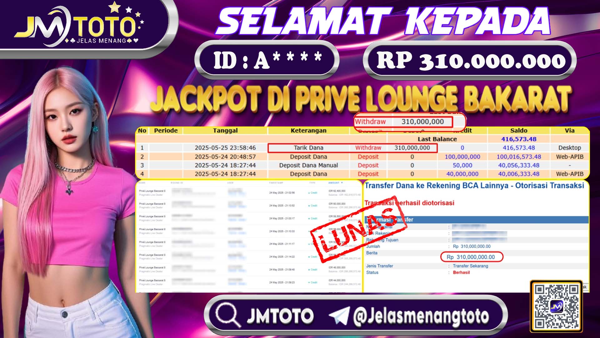 taruhan tinggi di Privé Lounge Baccarat 1
