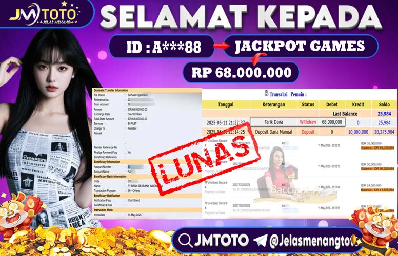 bukti jackpot live games speed baccarat di JMTOTO