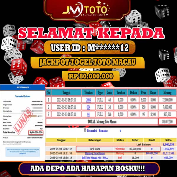 bukti jackpot toto macau
