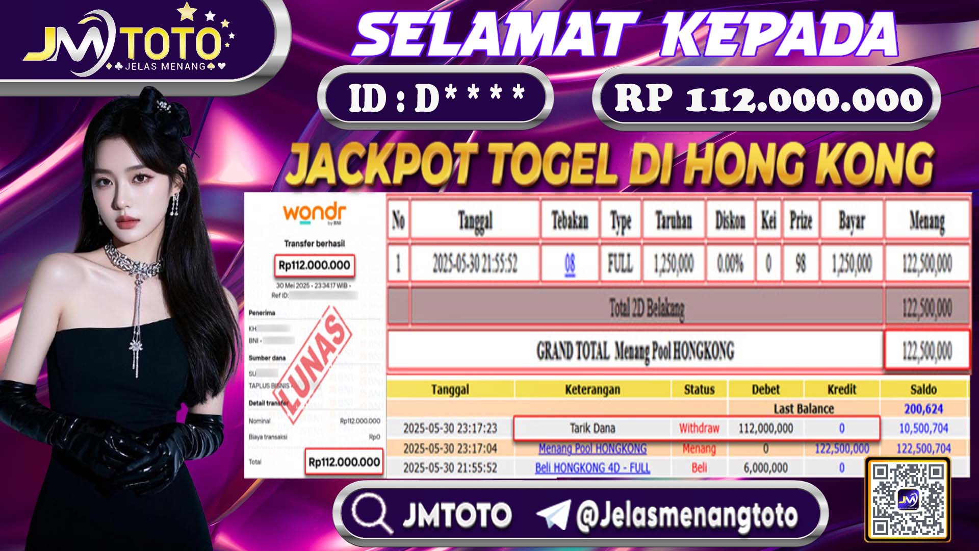 Bukti jackpot togel hong kong member JMTOTO