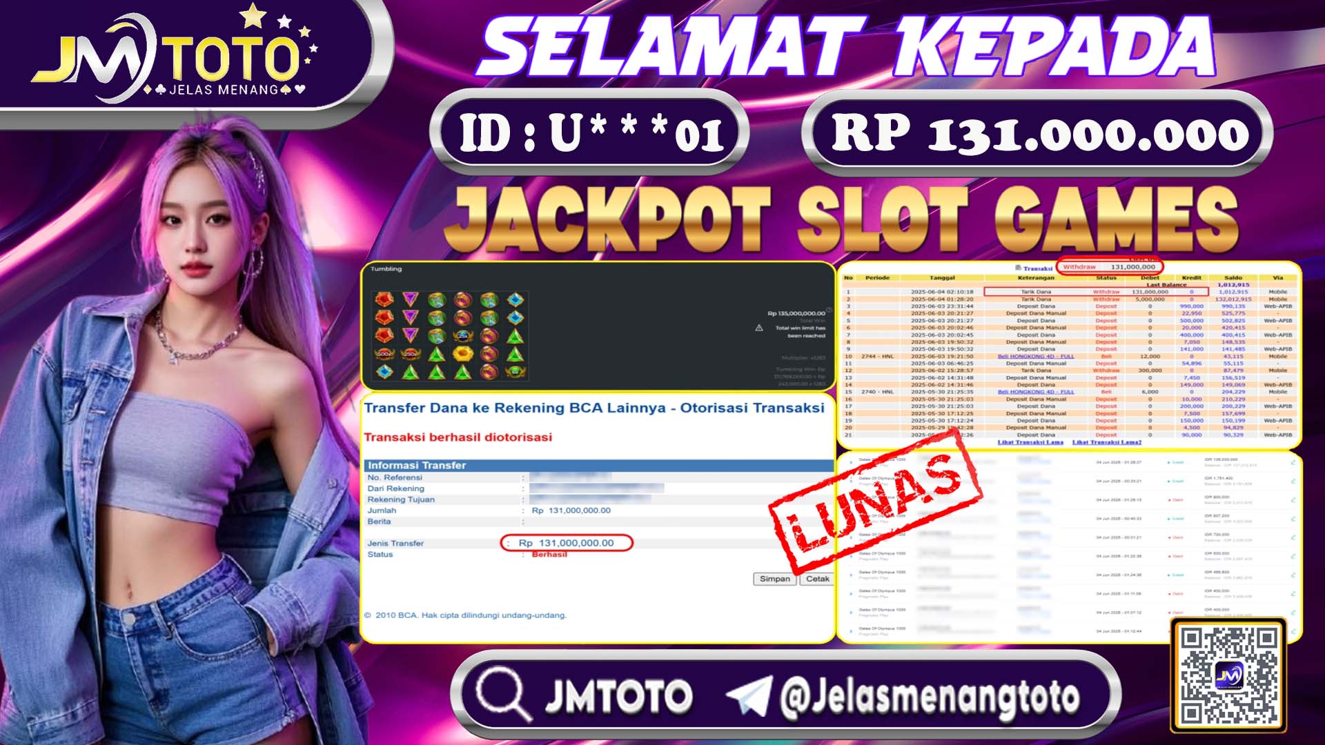 bukti pembayaran jackpot slot kakek zeus di JMTOTO